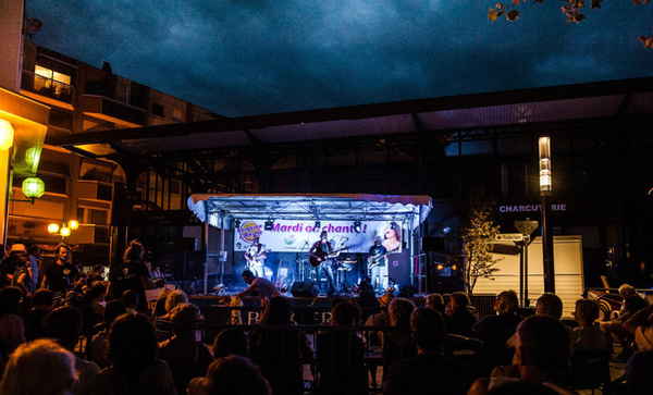 Picture taken from audience watching pop rock band in France while sitting at outdoor venue | Altus Entertainment